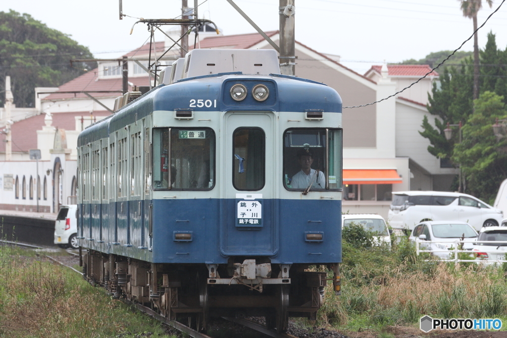 銚子電鉄　金太郎ホーム　大正ロマン電車