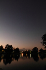 日没後の富士山