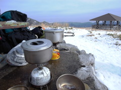 雪だけどお茶です