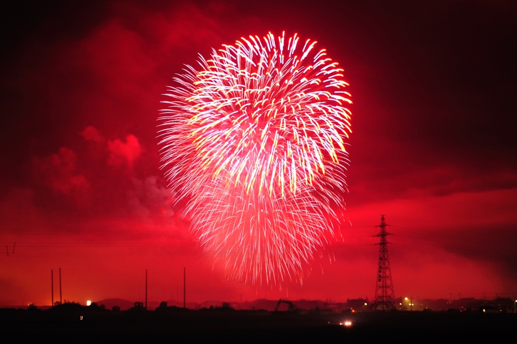 暮れゆく夜と空の華５