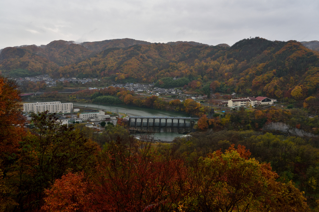 紅葉と川の流れ