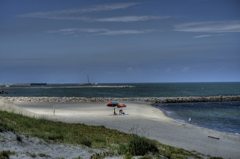 浜辺のスポットライト