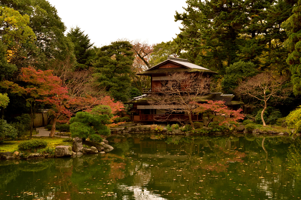九條池と拾翠亭