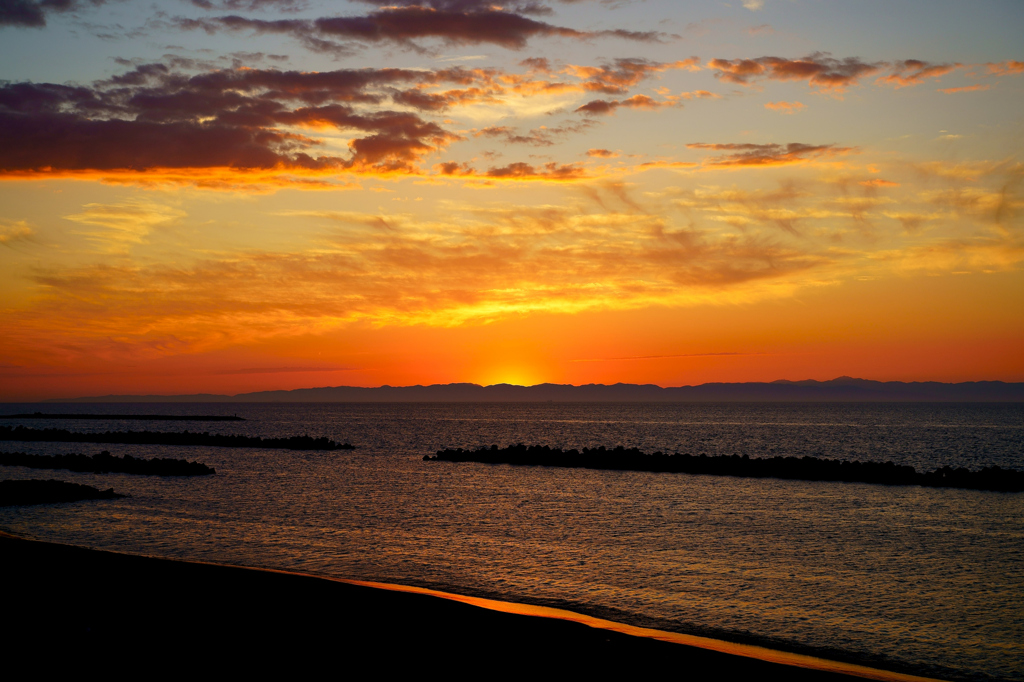 佐渡に沈む夕陽２