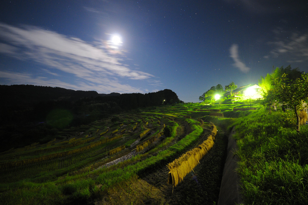 夜棚田ですが・・・