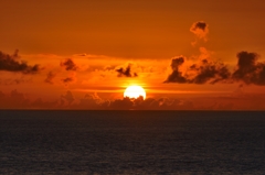 万座毛の夕日！！