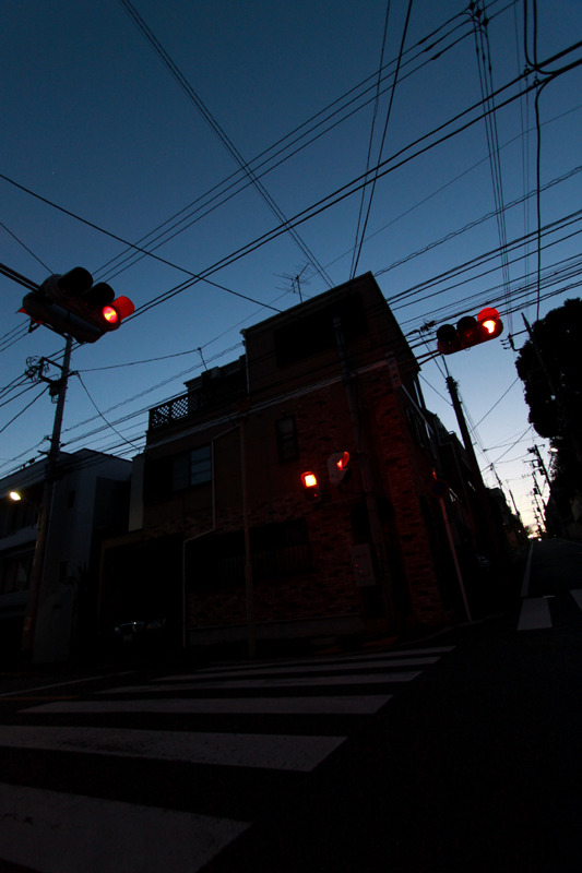 レッドブルーの街並み。