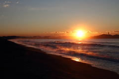 海辺の朝日