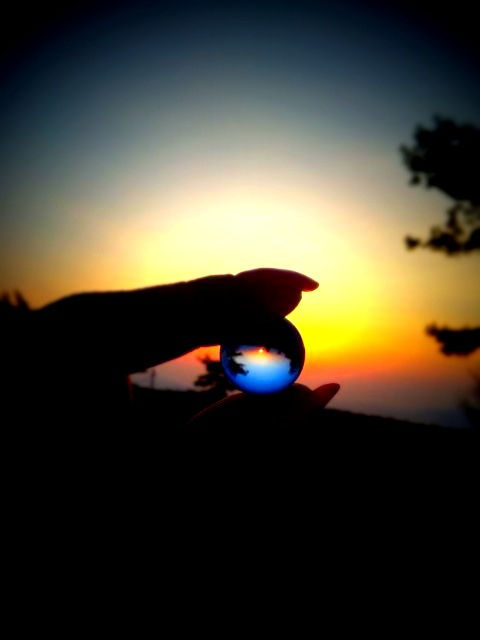 夕陽。