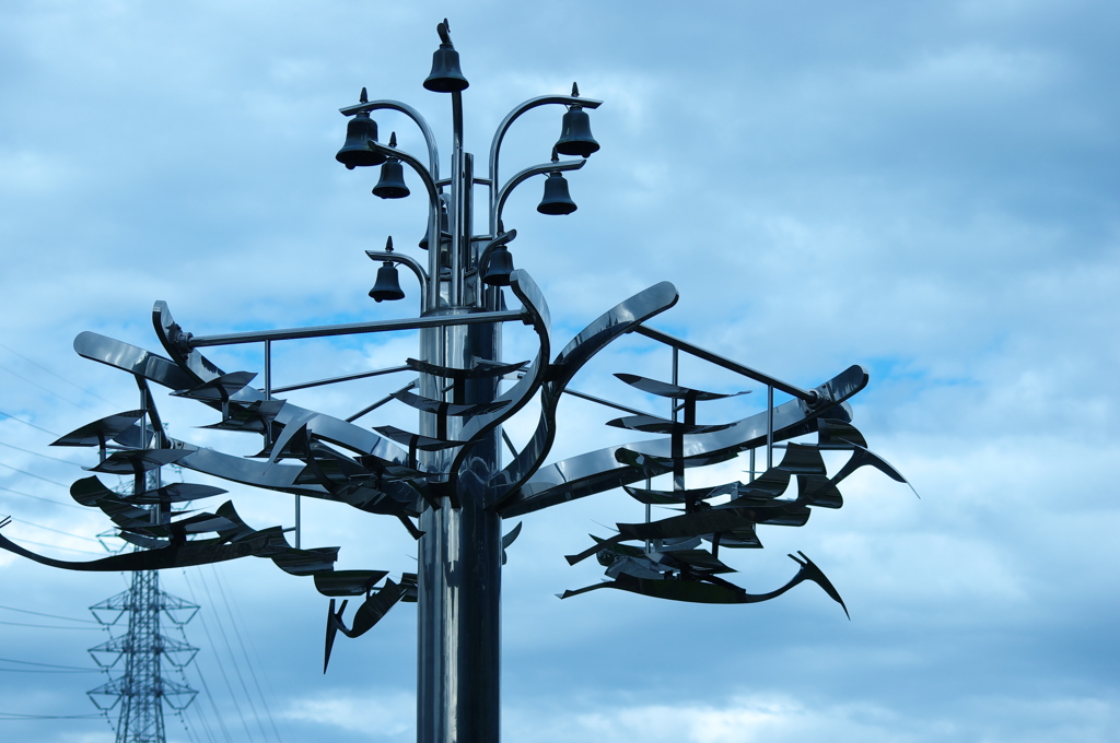 ステンレス製の鷺