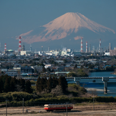 小湊鉄道と富士山