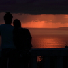 Lover in the shower of sunset