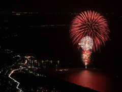 寺泊 花火　山頂よりー５