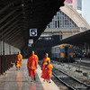 Monks at Hua Lamphong Station (Bangkok)
