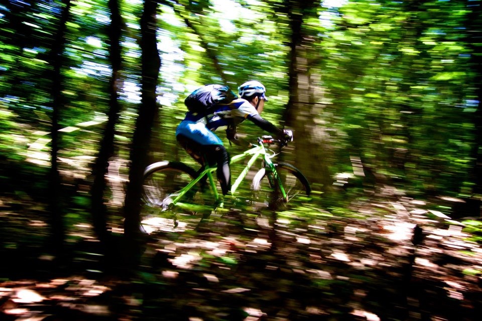 青梅の山でMTB