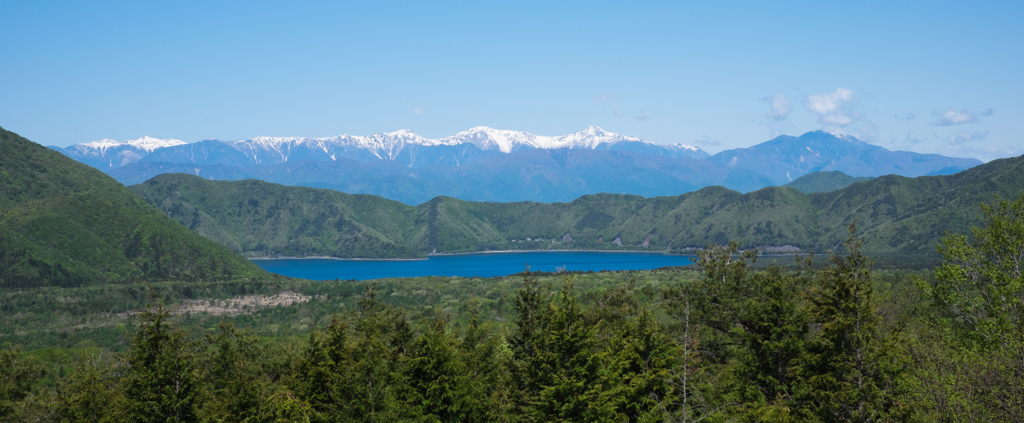 南アルプスを望む