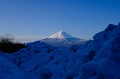 富士は雪