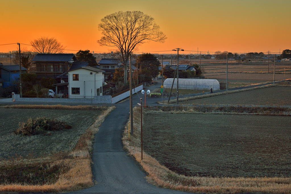 街の風景「取手市高須夕景」