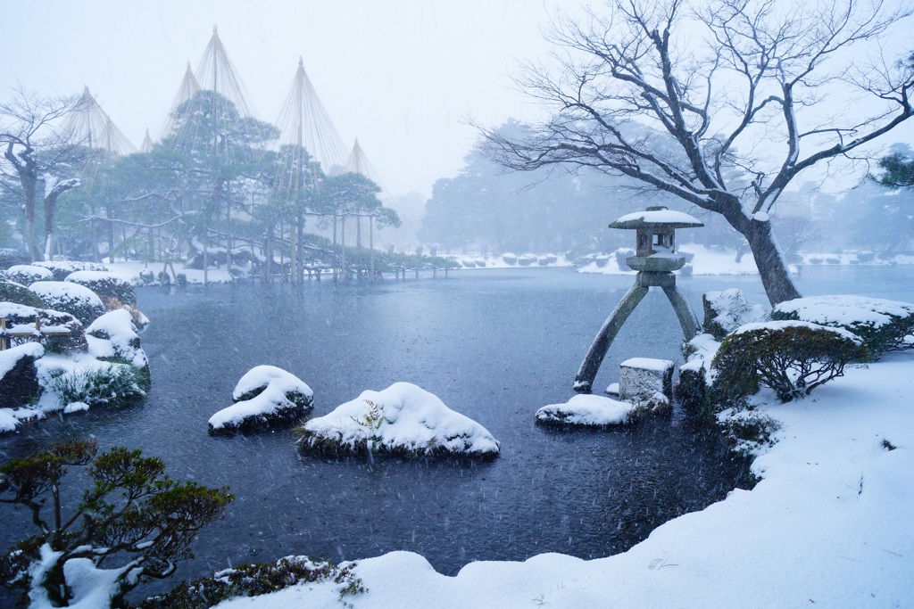 兼六園の吹雪 