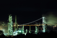 白鳥大橋と工場夜景
