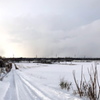 町はずれの雪景色