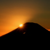 北の富士に日が落ちる