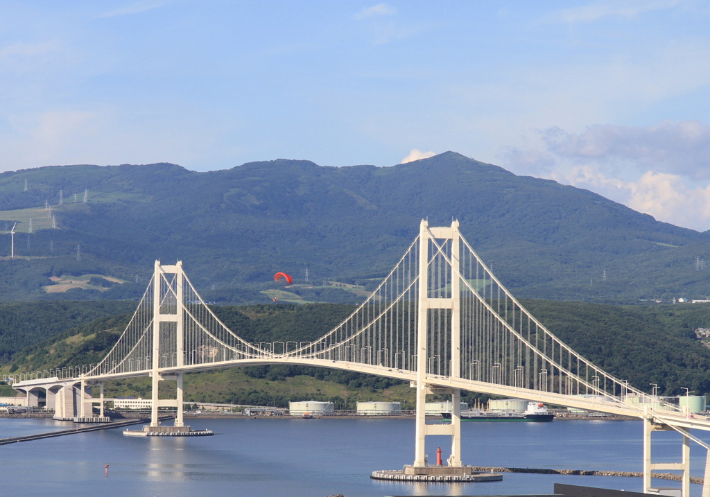 パラグラィダーと橋