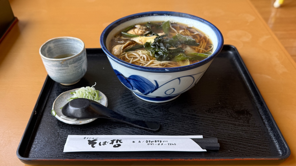 冬の終わりに牡蠣蕎麦