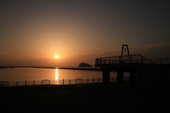 室蘭港の夕焼け -1