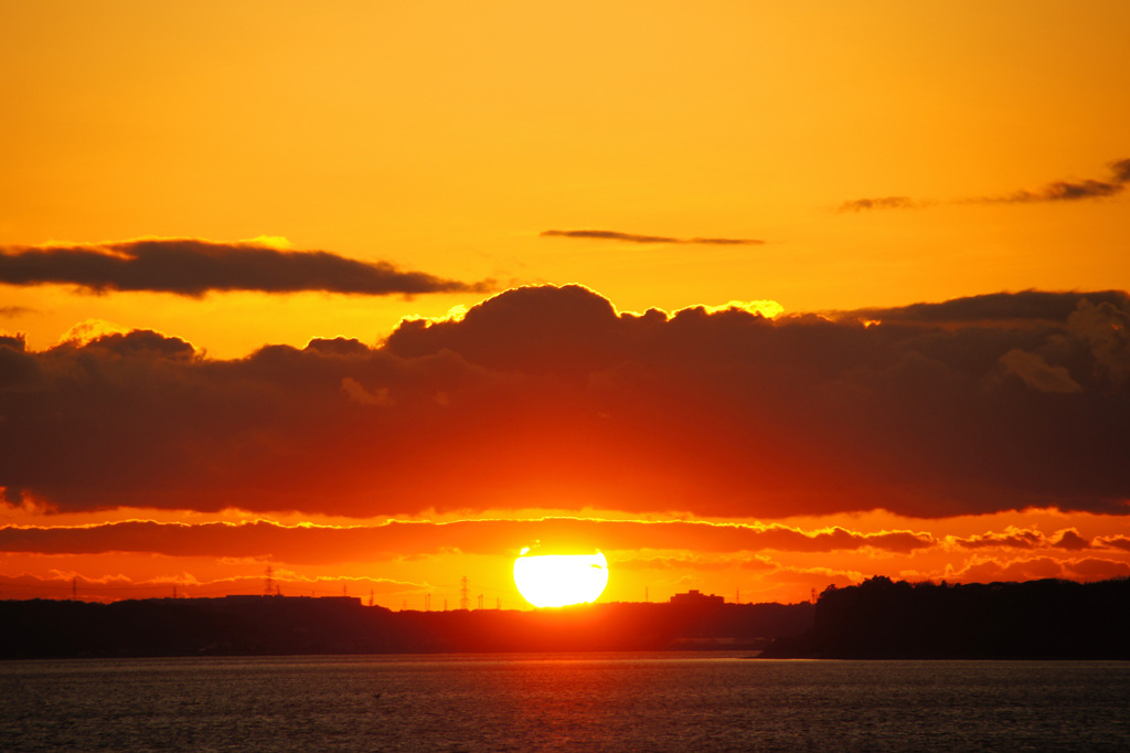 浜名湖の夕日