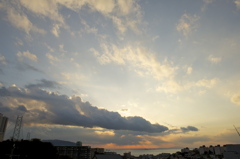 明石海峡大橋　苔谷公園からの夕陽１０