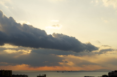 明石海峡大橋　苔谷公園からの夕陽９