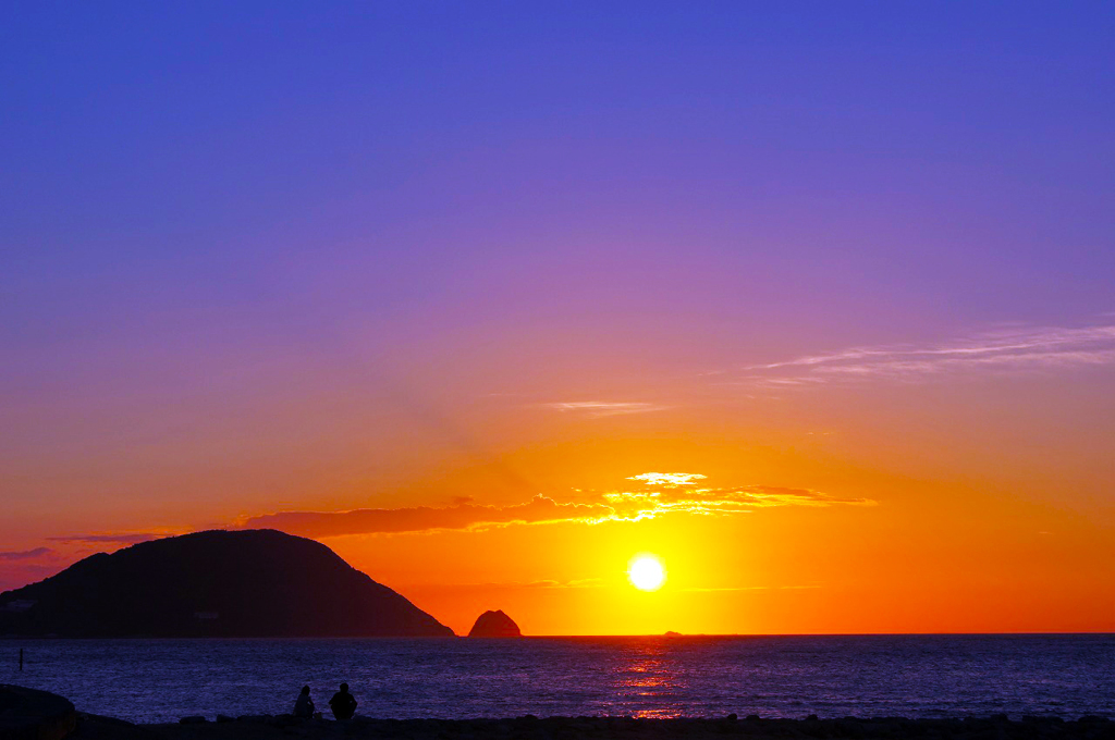 志賀島からの夕陽