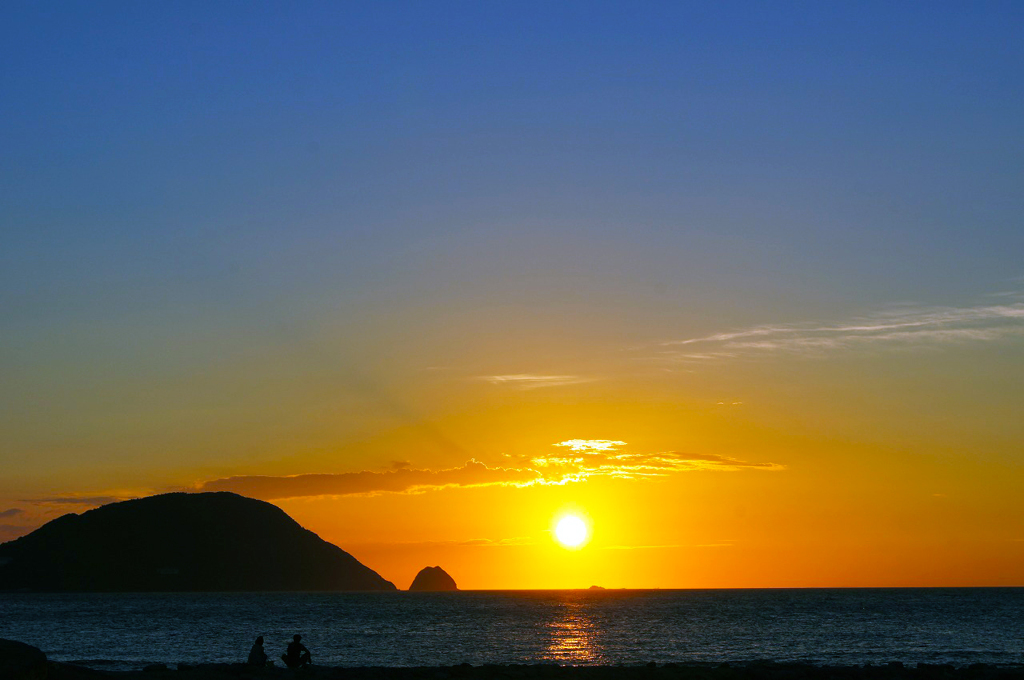 志賀島からの夕陽