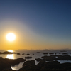 春の九十九島の夕陽　１