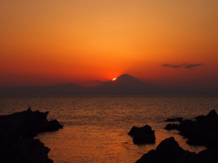 富士山への日没