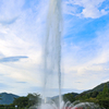 噴水と青空