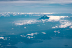 空からの夏の富士山