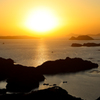 春の九十九島の夕陽　３