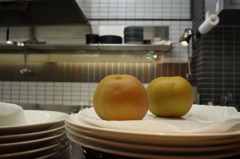 調理場と梨