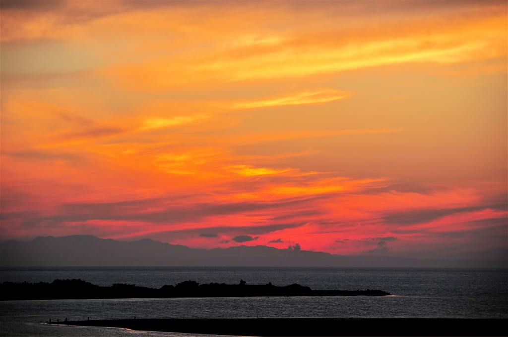 佐渡に沈んだ夕日