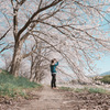 桜とセルフポートレート