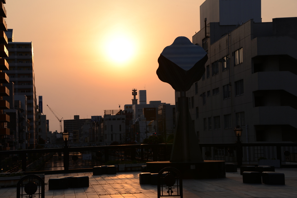 和歌山市駅付近の夕焼け