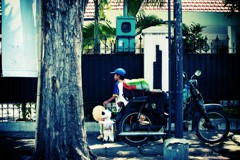 snoopy and a boy
