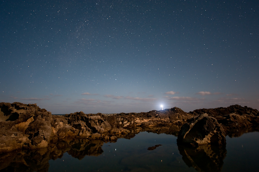 長手岬灯台の星夜
