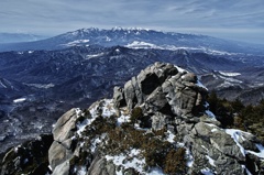 岩峰の向こうに