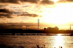 台風後の夕暮れ