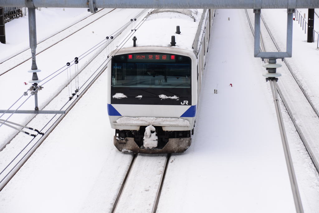 雪の常磐線