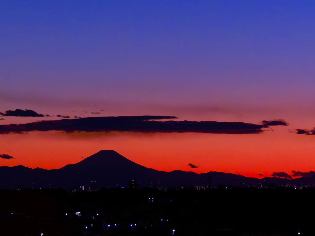 マジックアワーの富士山