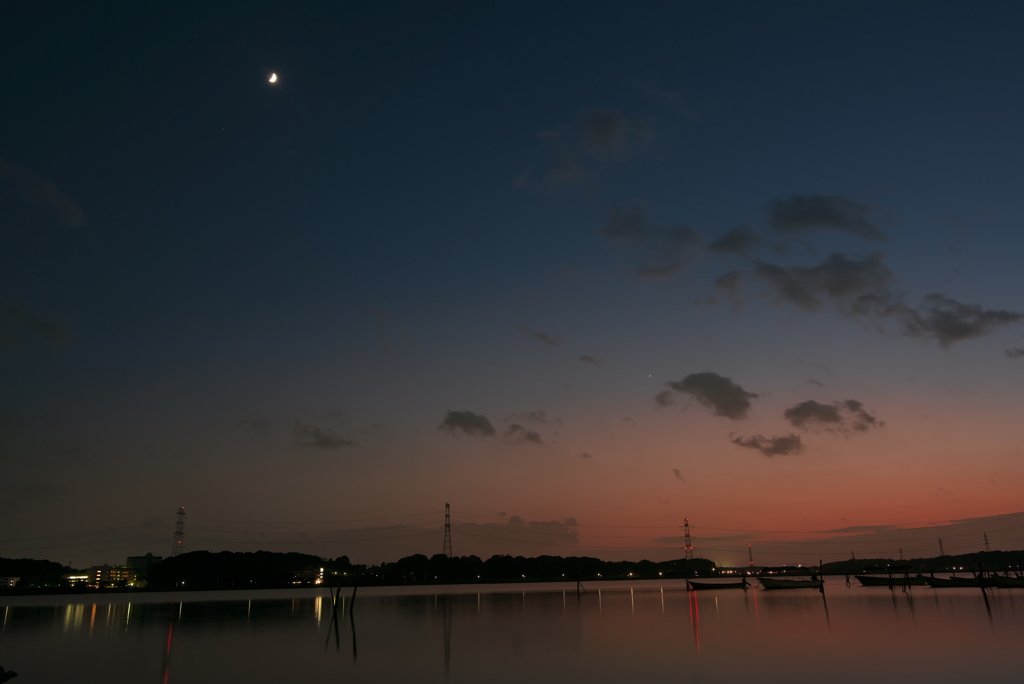 手賀沼の夕暮れ